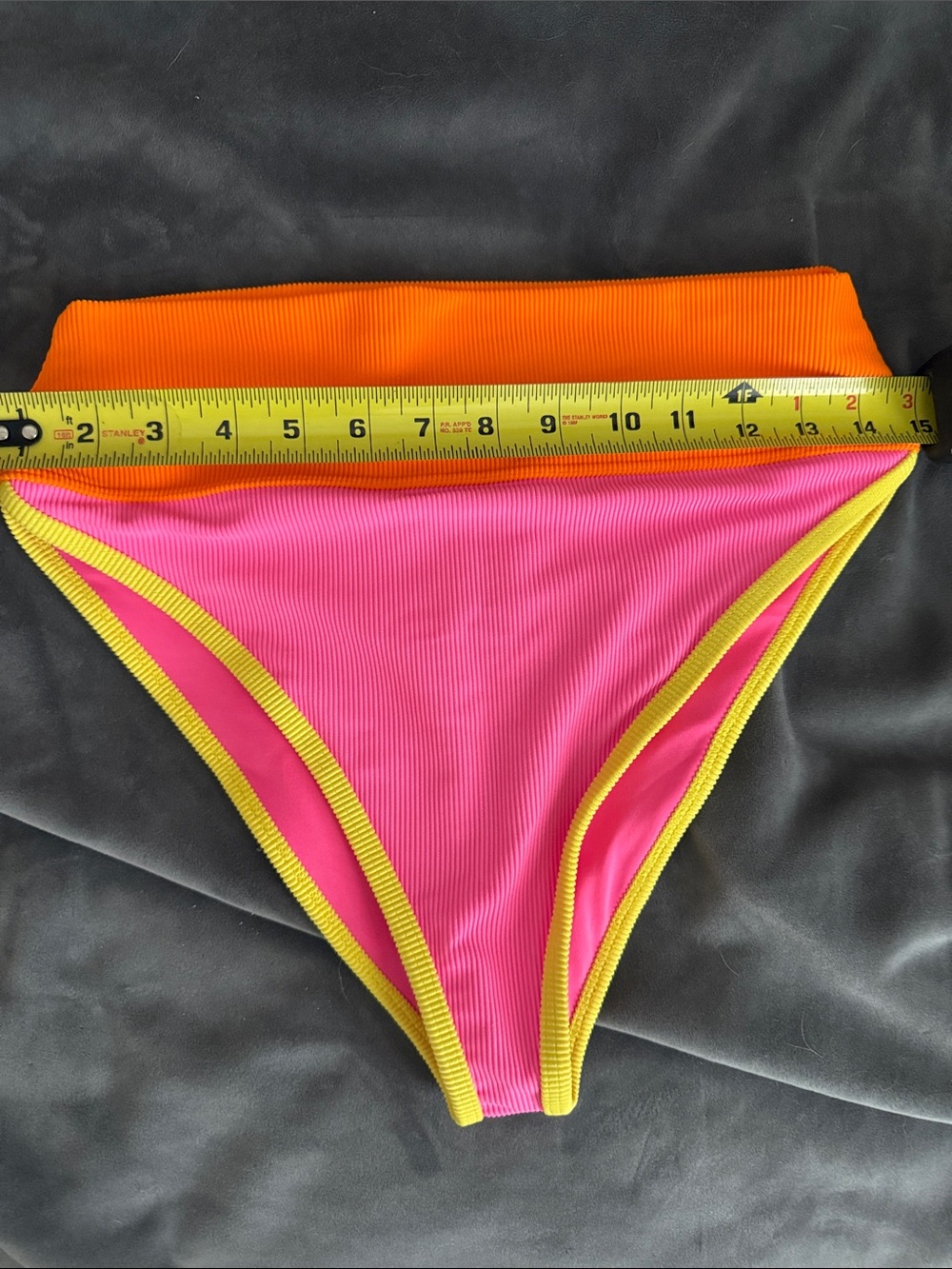 Beach Riot Pink, Orange & Yellow Colorblock Ribbed Bikini Set - Picture 7 of 7